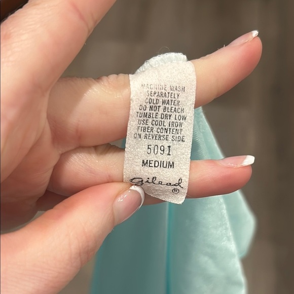 Gilead Vintage Sea Blue Green Lace Trim Nightgown and Robe Set Size Medium - Picture 8 of 13